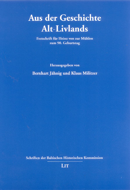 Schriften der Baltischen Historischen Kommission, Band 12